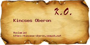 Kincses Oberon névjegykártya